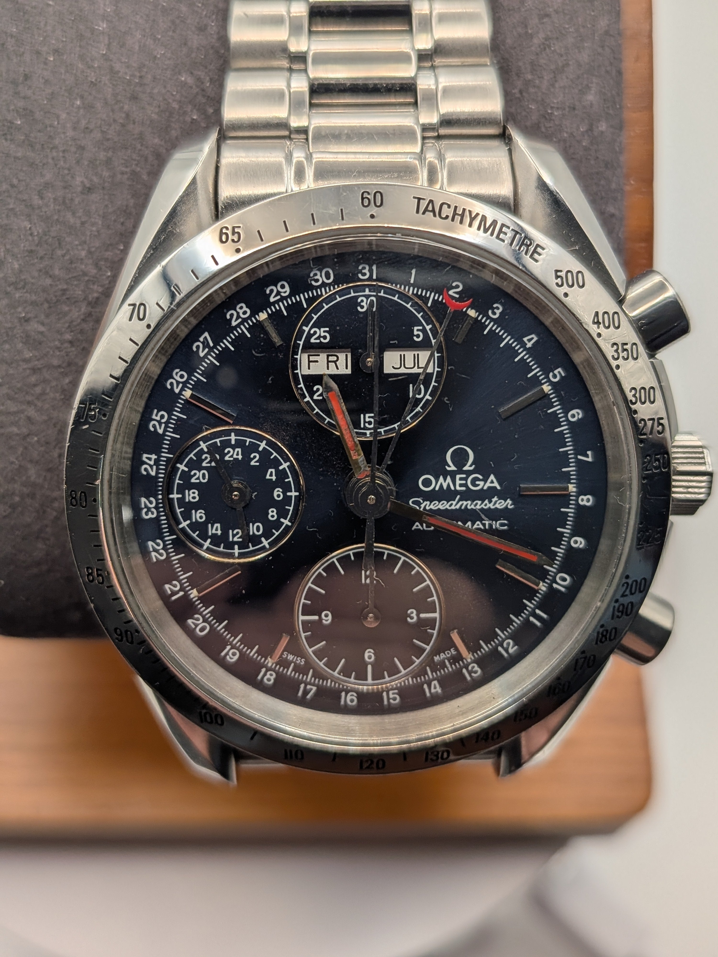 Omega Speedmaster Triple Date Blue Dial