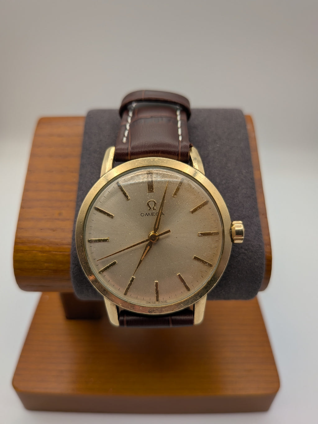 Gold Omega w/ brown strap