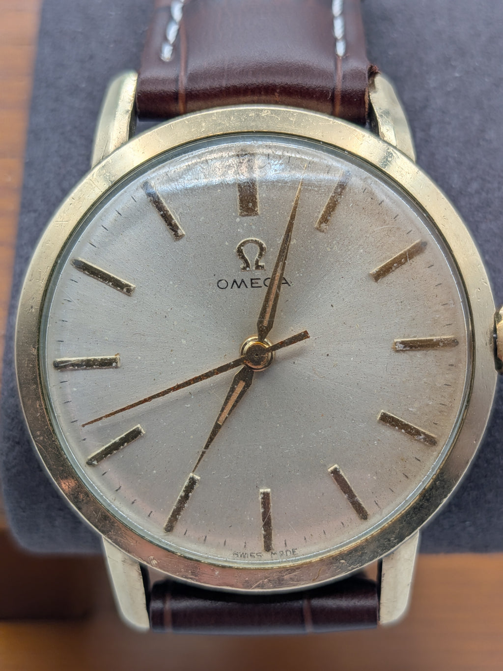 Gold Omega w/ brown strap