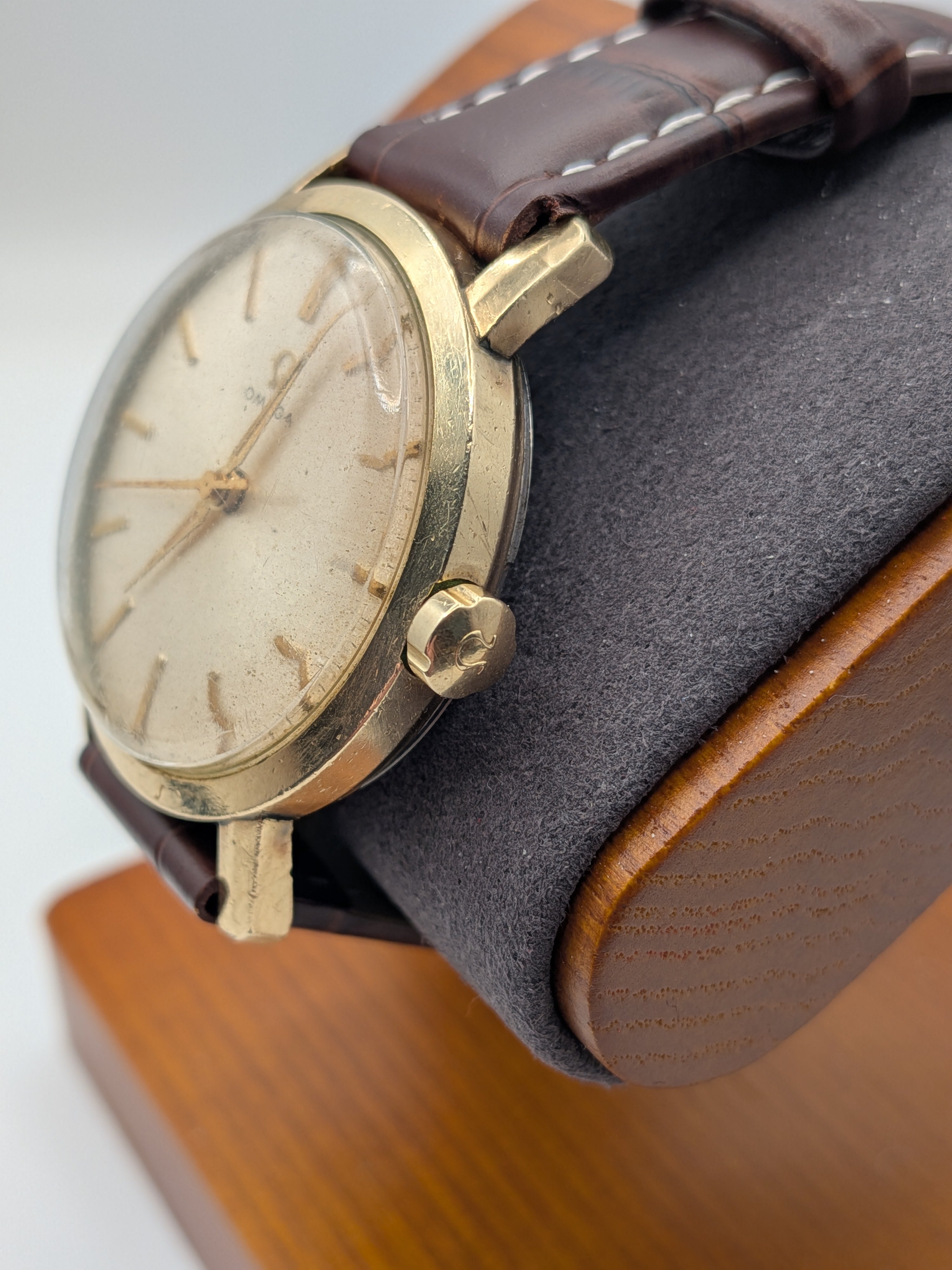 Gold Omega w/ brown strap