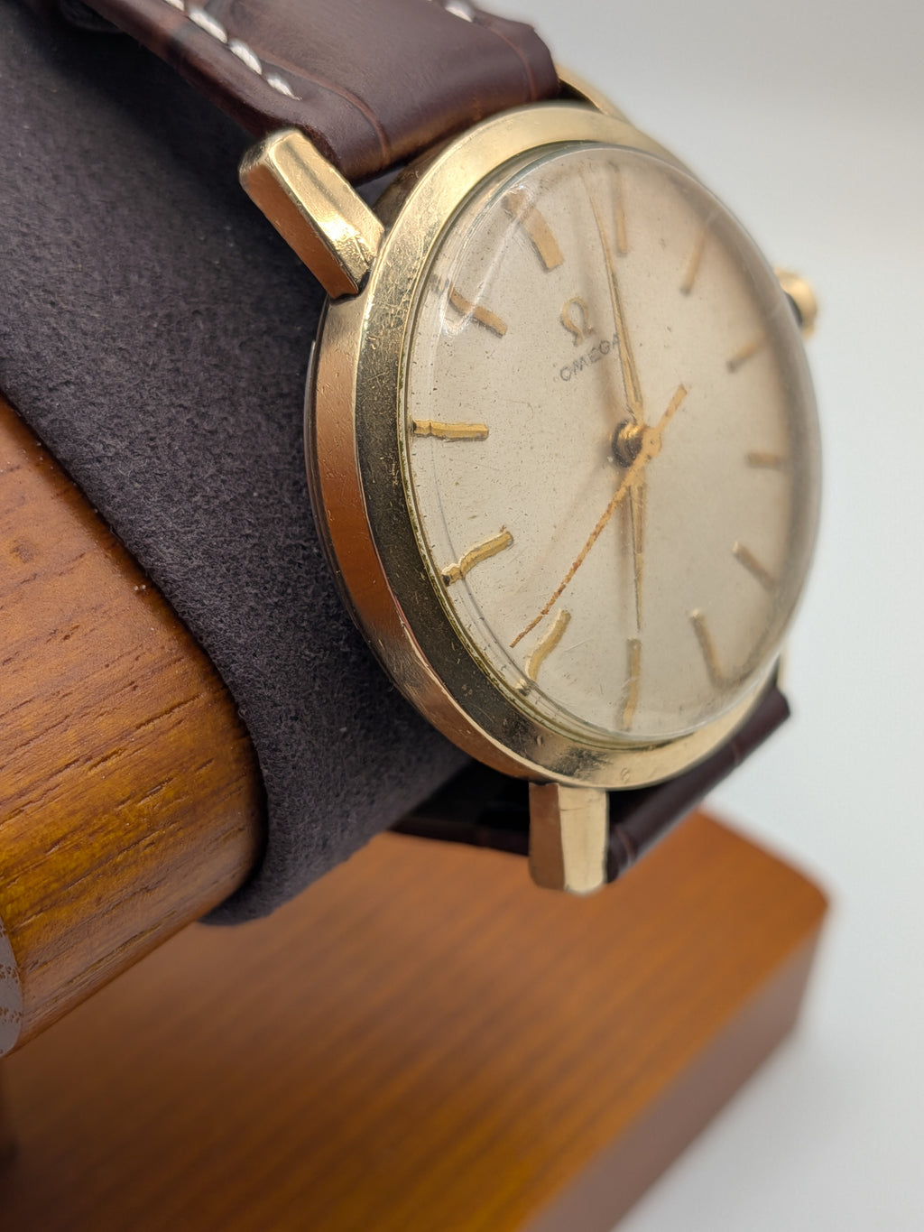 Gold Omega w/ brown strap