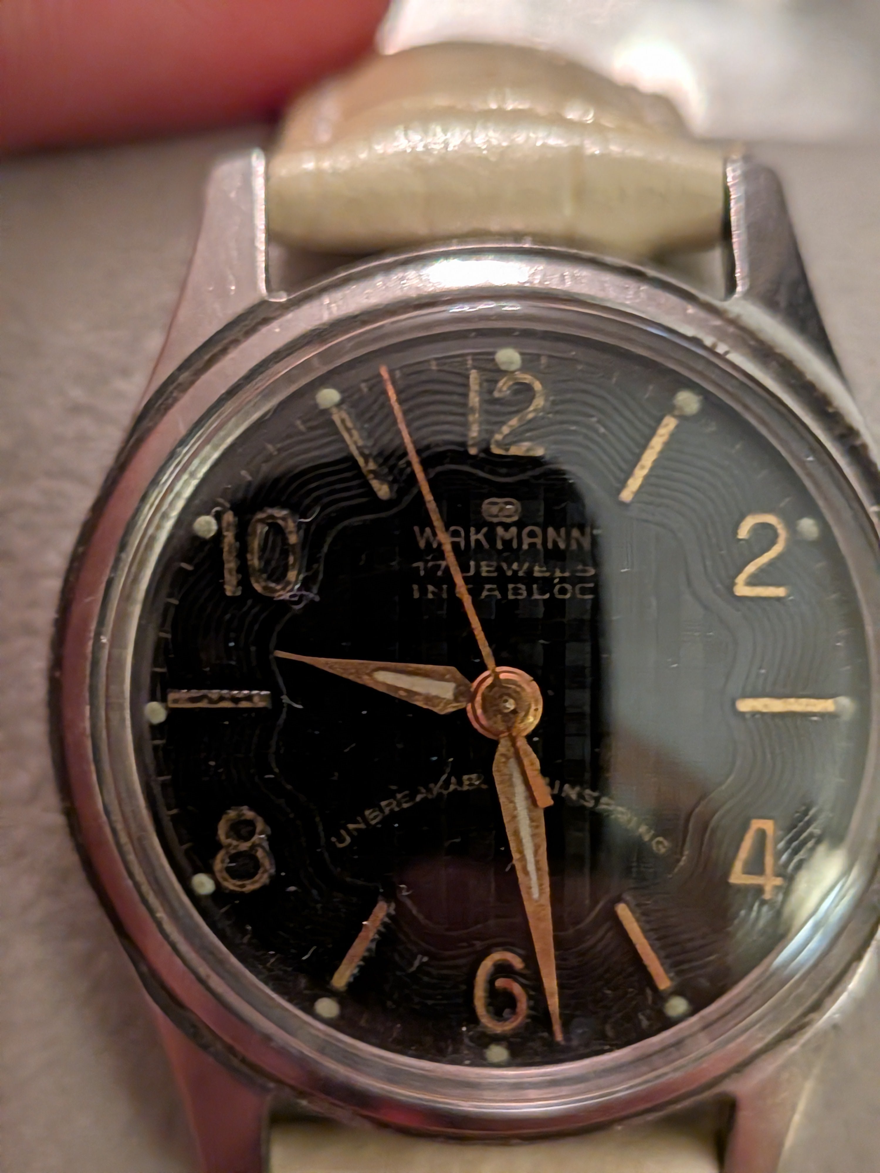 Wakmann black dial, 30.2mm