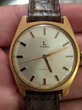Omega Geneve gold with brown strap