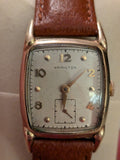 Hamilton Tank, gold on brown strap