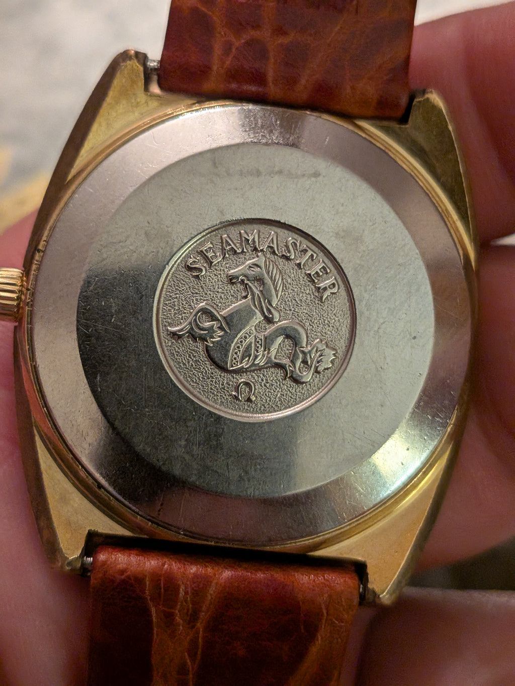 Omega Seamaster TV dial, Gold