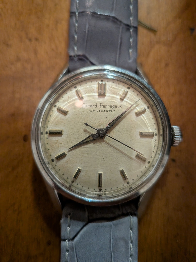 Girard Perregaux Gyromatic 34mm grey strap