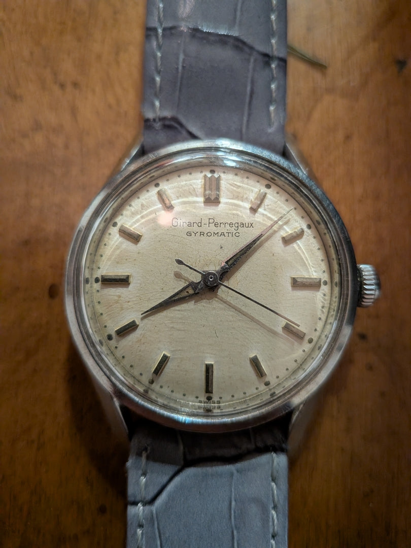 Girard Perregaux Gyromatic 34mm grey strap