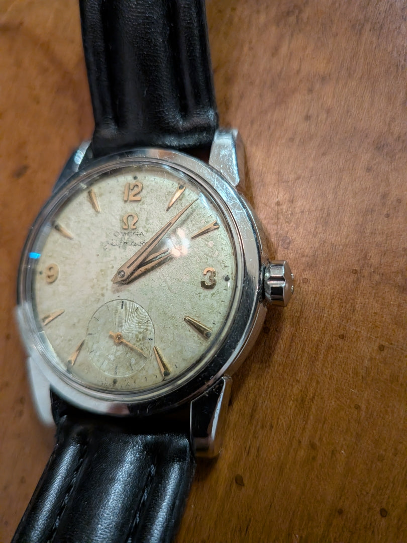 Omega Seamaster subseconds silver case